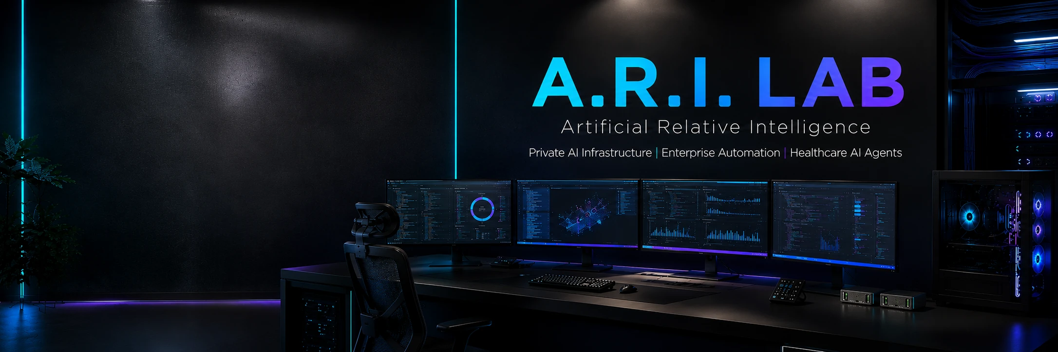 A.R.I. Lab — Artificial Relative Intelligence · Private AI Infrastructure · Enterprise Automation · Healthcare AI Agents
